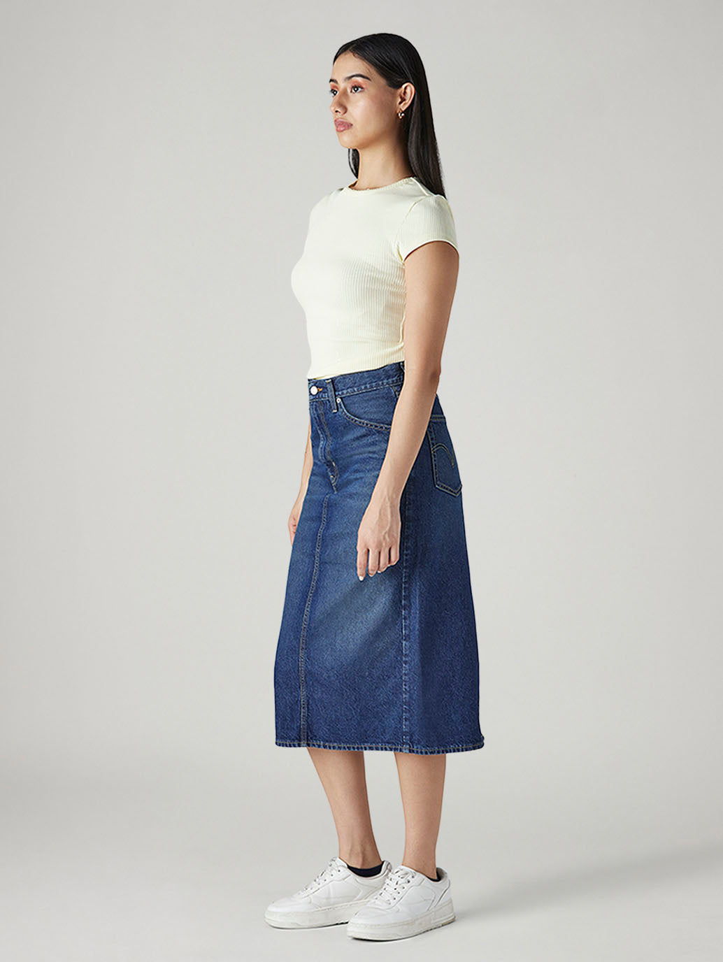Women's Blue Regular Fit High Rise Skirt - 20 View