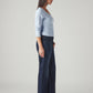 Women's Dark Blue Loose Bootcut Fit Mid Rise Redloop Jeans - Side View