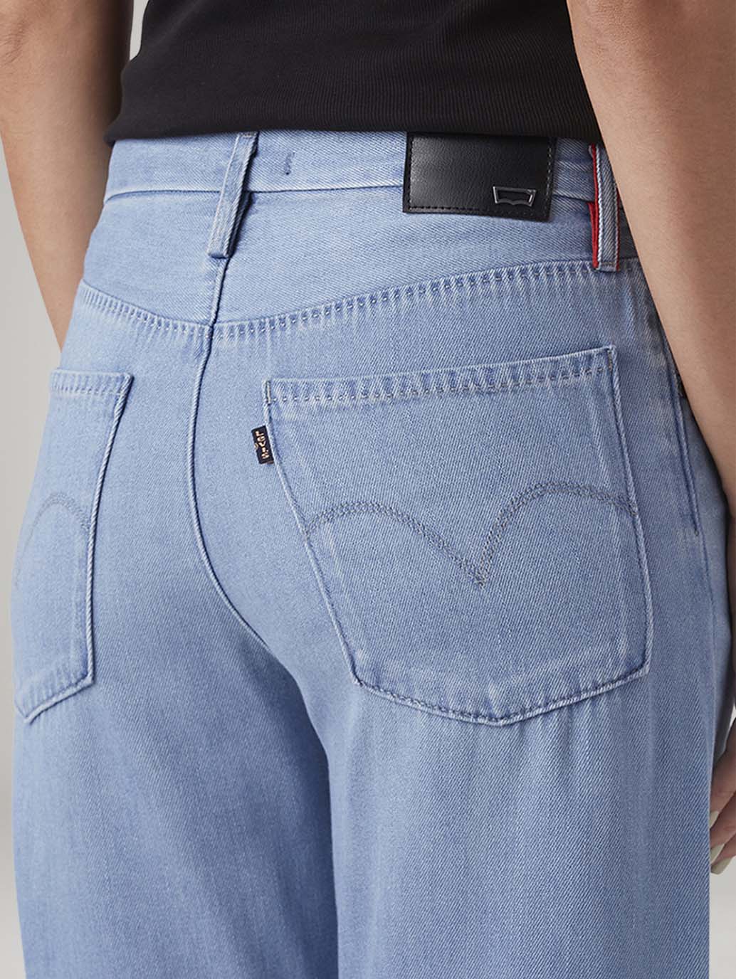 Women's Light Blue Loose Bootcut Fit Mid Rise Redloop Jeans - Detail View