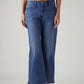 Women's Blue Loose Bootcut Fit Mid Rise Redloop Jeans - Front View