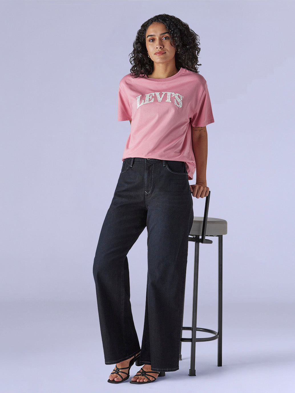 Women's Dark Blue Loose Bootcut Fit High Rise Redloop Jeans