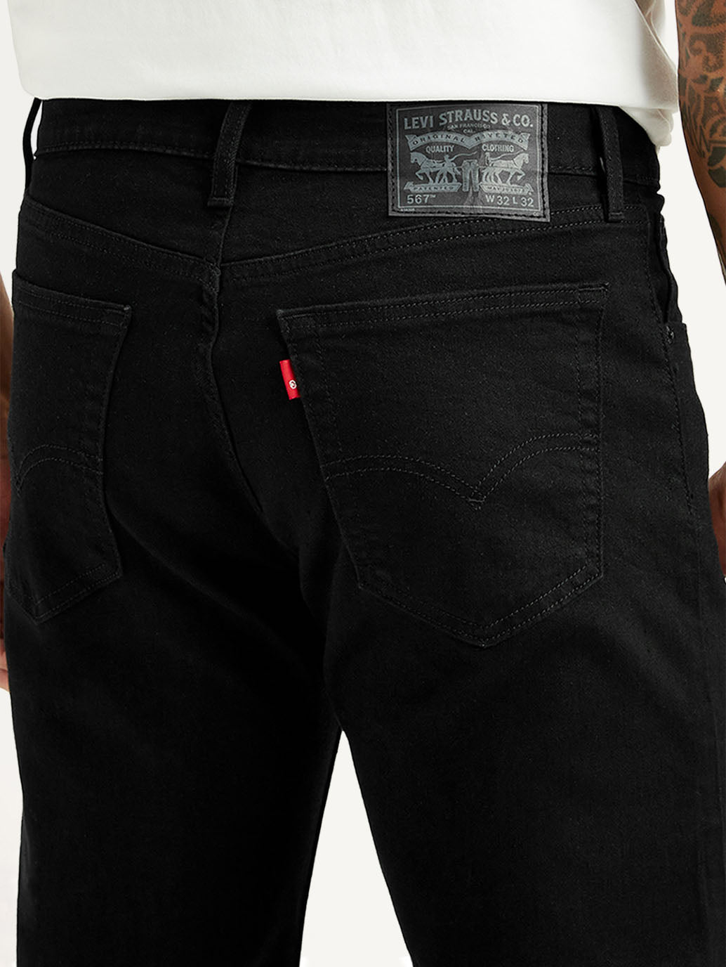 Men's 567 Black Bootcut Fit Mid Rise Kooltex Jeans - Detail View