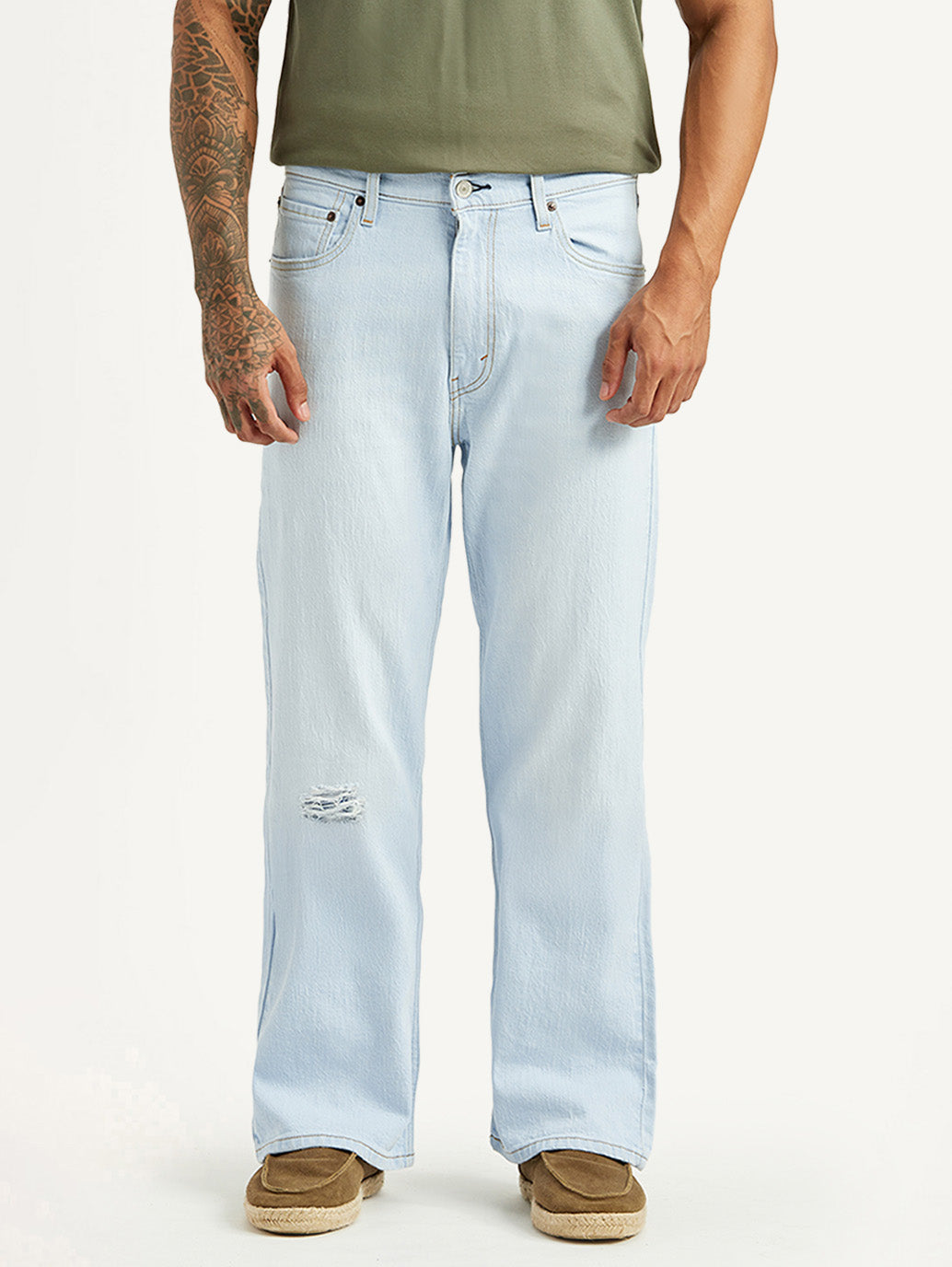 Men's 567 Light Blue Bootcut Mid Rise Jeans - Front View