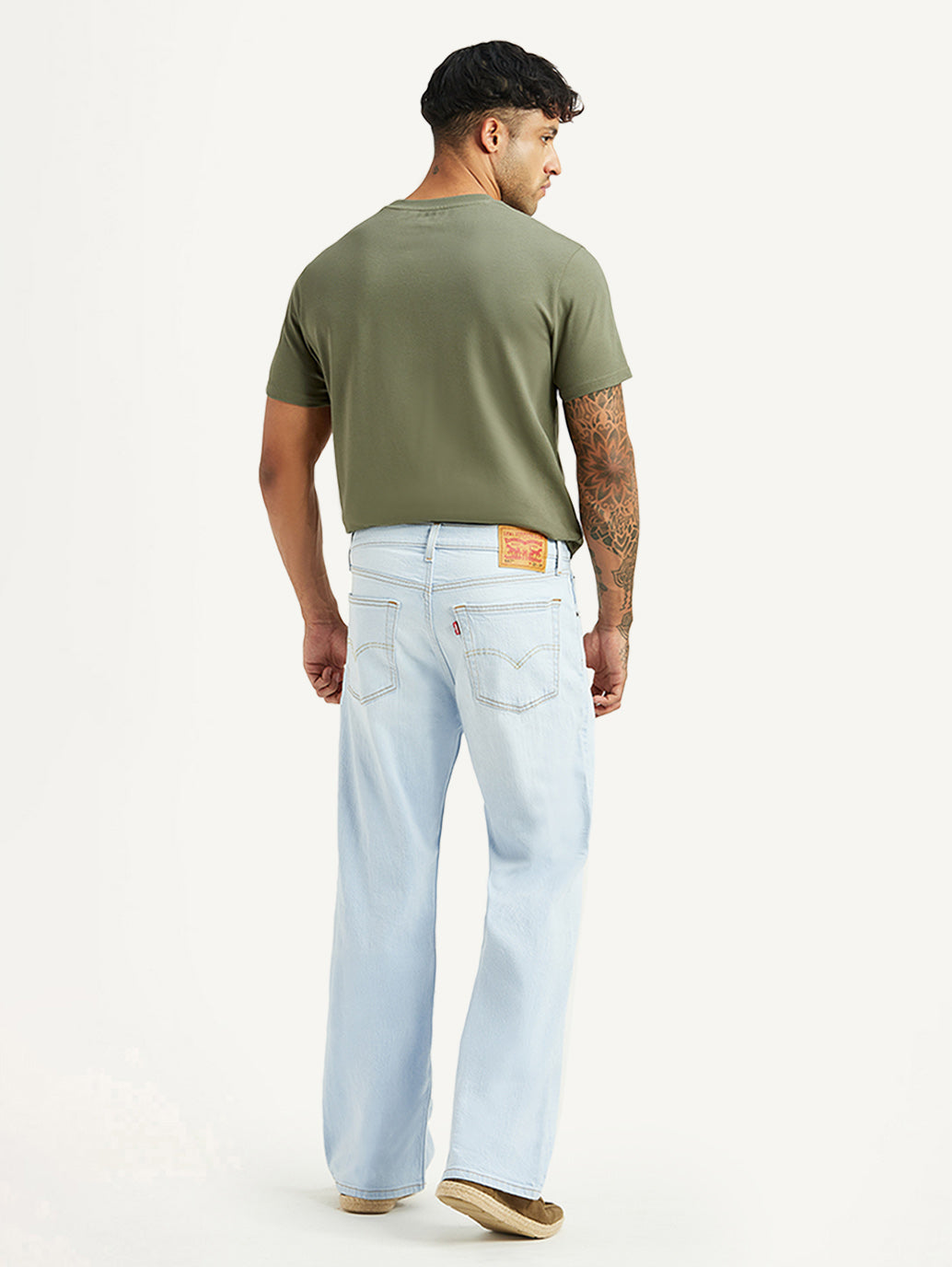 Men's 567 Light Blue Bootcut Mid Rise Jeans - Back View