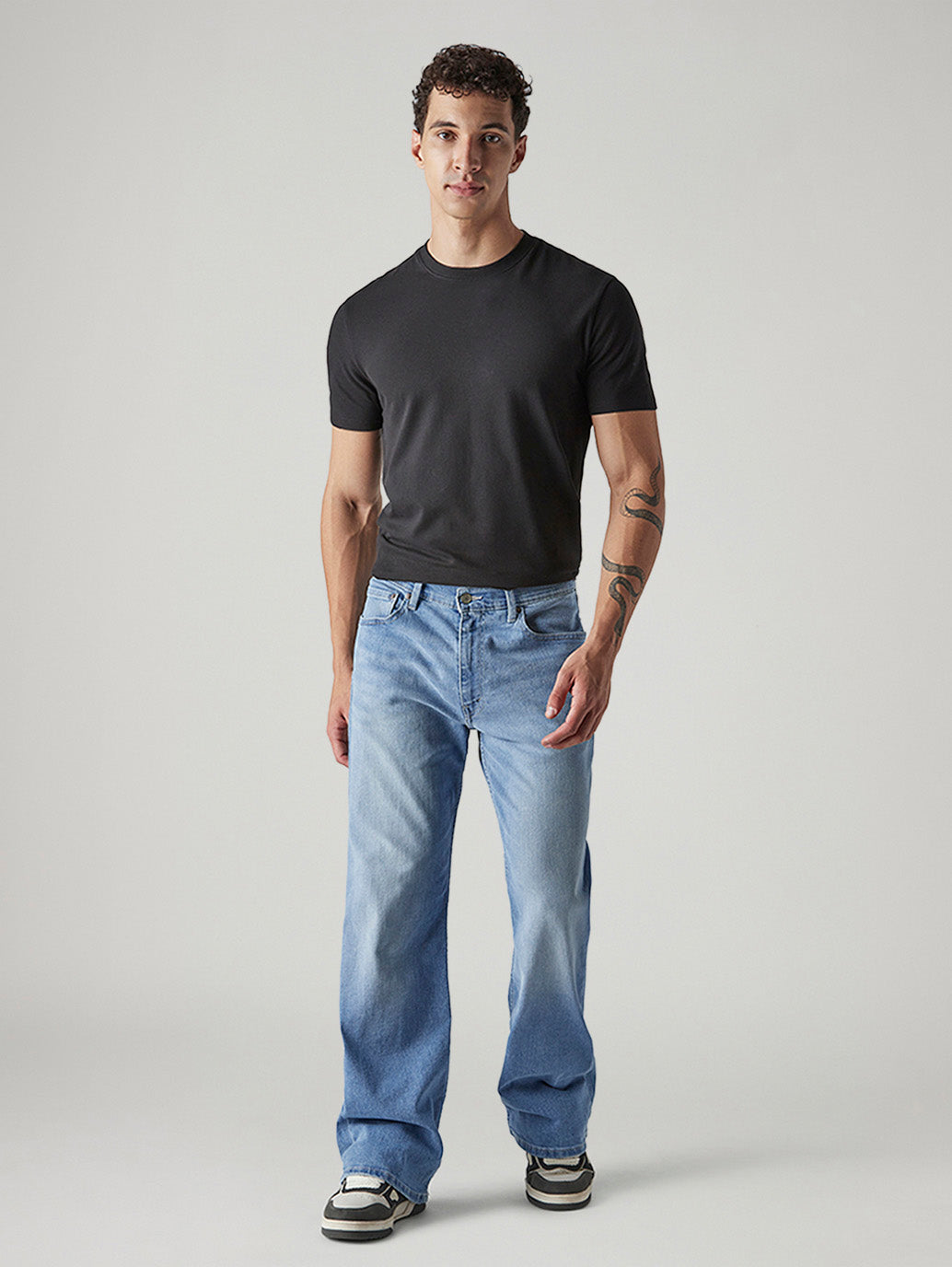 Men's 567 Light Blue Bootcut Fit Mid Rise Jeans - Front View