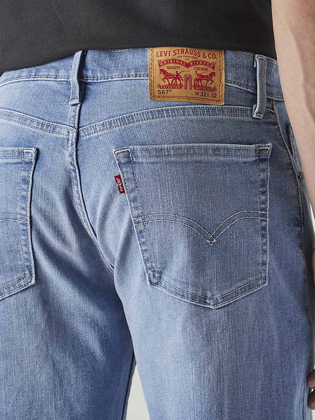 Men's 567 Light Blue Bootcut Fit Mid Rise Jeans - Detail View