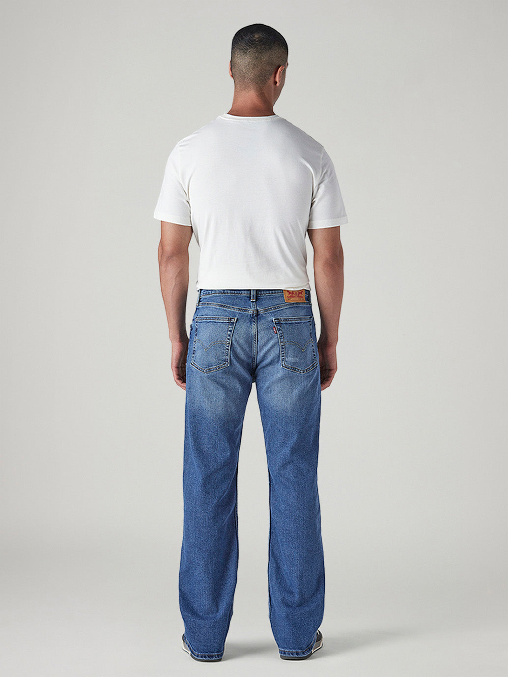 Men's 567 Blue Bootcut Fit Mid Rise Jeans - Back View