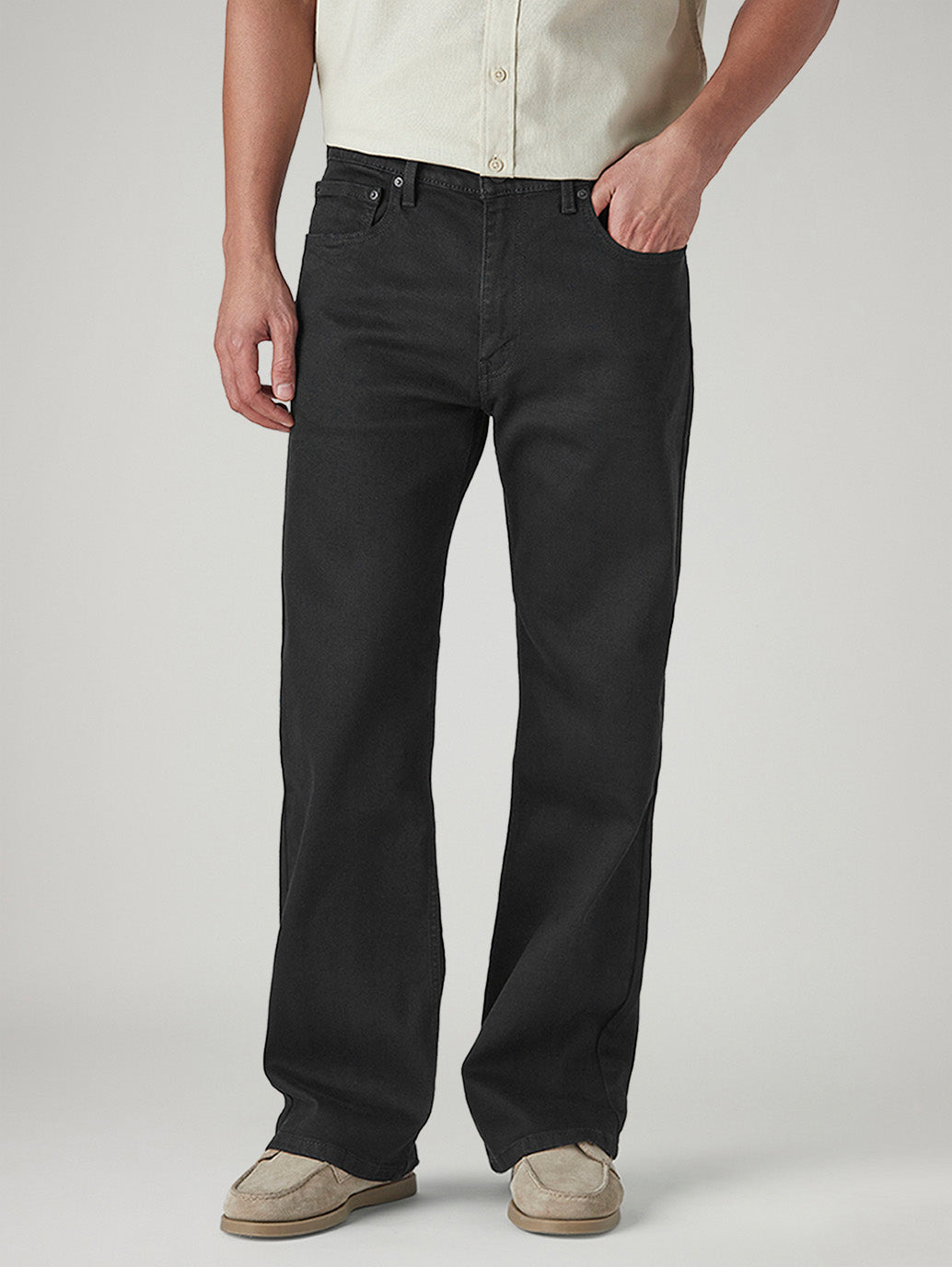 Men's 567 Black Bootcut Fit Mid Rise Jeans - Front View