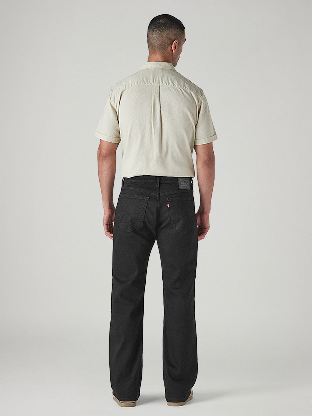 Men's 567 Black Bootcut Fit Mid Rise Jeans - Back View