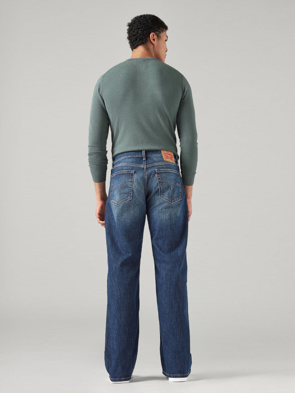 Men's Dark Blue 541 Athletic Tapered Fit Mid Rise Jeans - Back View