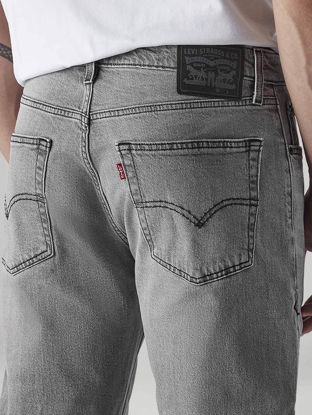 Men's 555 Grey Relaxed Straight Fit Mid Rise Jeans - 20 View