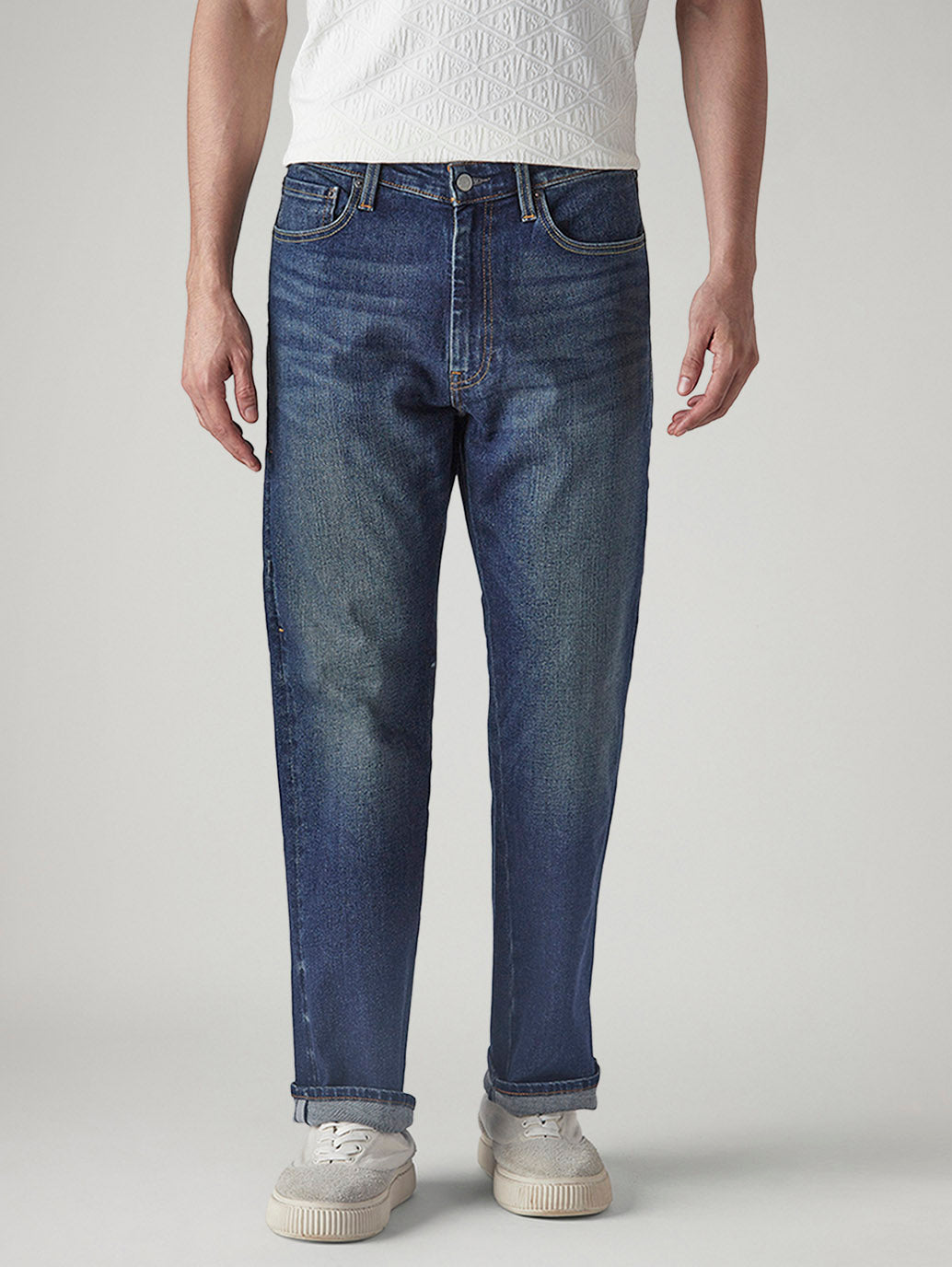 Men's 555 Dark Blue Relaxed Straight Fit Mid Rise Commuter Jeans - 6f62e6cd-91b4-440c-9f37-caecc160b2de View