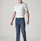 Men's 555 Dark Blue Relaxed Straight Fit Mid Rise Commuter Jeans - Side View