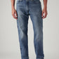 Men's 555 Blue Relaxed Straight Fit Mid Rise Commuter Jeans - Front View