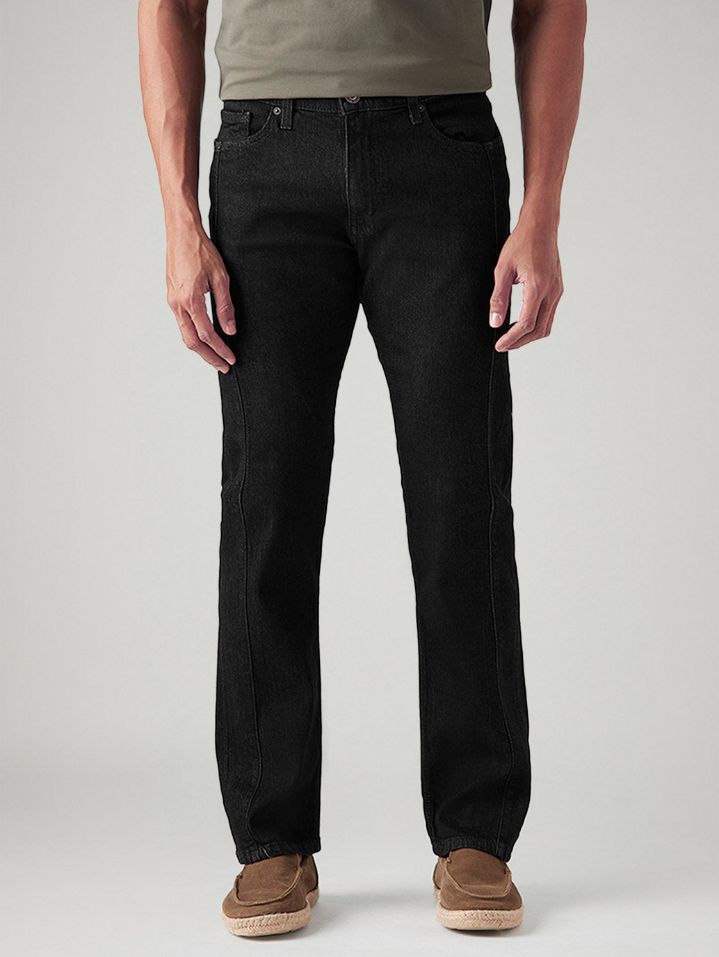Men's 513 Black Slim Straight Fit Mid Rise Jeans - Front View