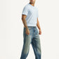 Men's Tinted 568 Blue Loose Fit Mid Rise Jeans - Side View