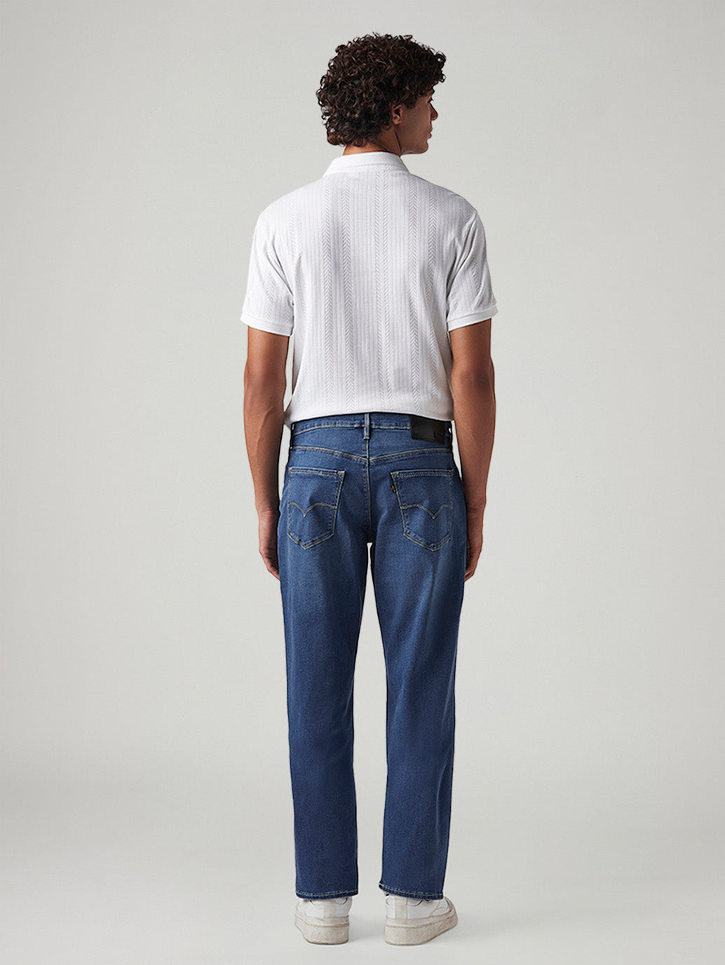 Men's 541 Blue Athletic Tapered Fit Mid Rise Redloop Jeans - Back View