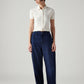 Women's Dark Blue Ribcage Wide Leg Fit High Rise Redloop Jeans - Front View