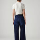 Women's Dark Blue Ribcage Wide Leg Fit High Rise Redloop Jeans - Back View