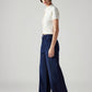 Women's Dark Blue Ribcage Wide Leg Fit High Rise Redloop Jeans - Side View