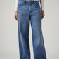 Women's Blue Ribcage Wide Leg Fit High Rise Redloop Jeans - Front View