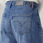 Women's Blue Ribcage Wide Leg Fit High Rise Redloop Jeans - Detail View