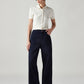 Women's Dark Blue Ribcage Wide Leg Fit High Rise Redloop Jeans - Front View