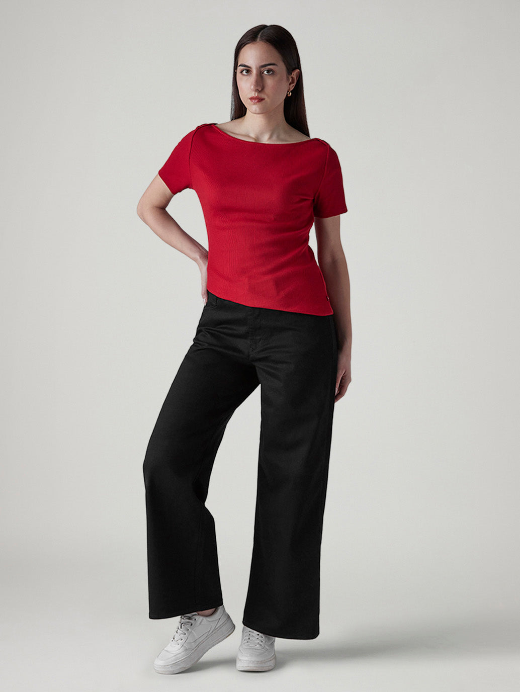 Women's Wide Leg Fit High Rise Redloop Cinched Jeans
