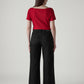 Women's Wide Leg Fit High Rise Redloop Cinched Jeans - Back View