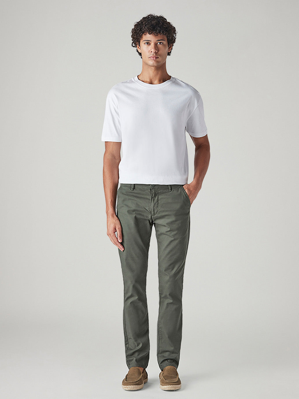 Men's 511 Olive Slim Fit Mid Rise Chinos - Front View