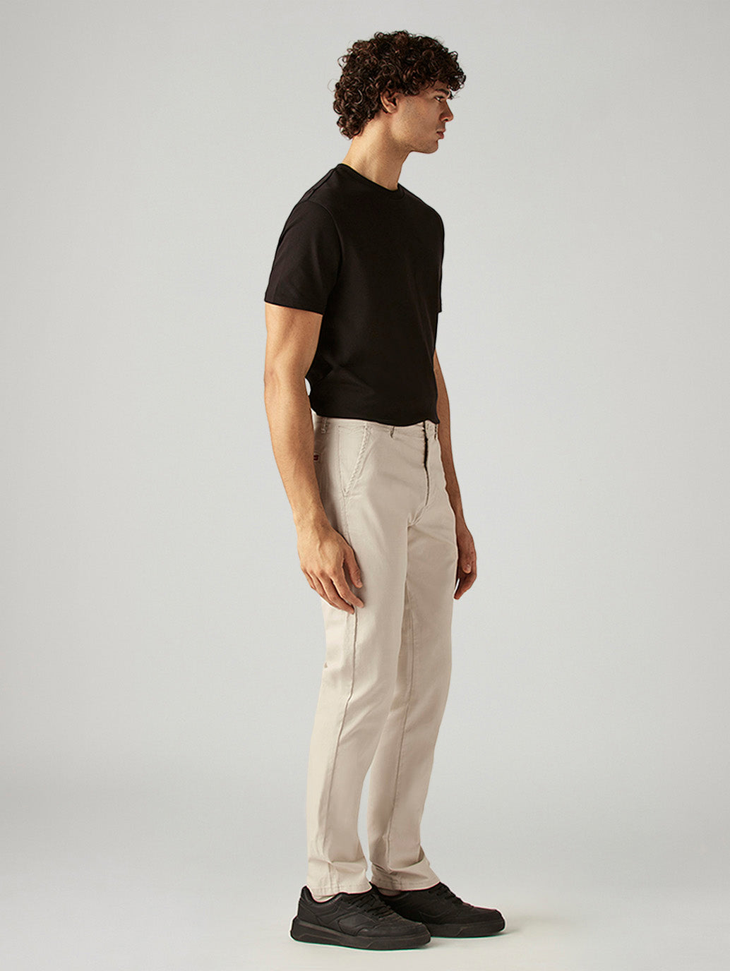Men's 511 Beige Slim Fit Mid Rise Chinos - Side View