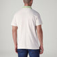 Men's Colorblock Off White Loose Fit Pique Polo T shirt - Back View