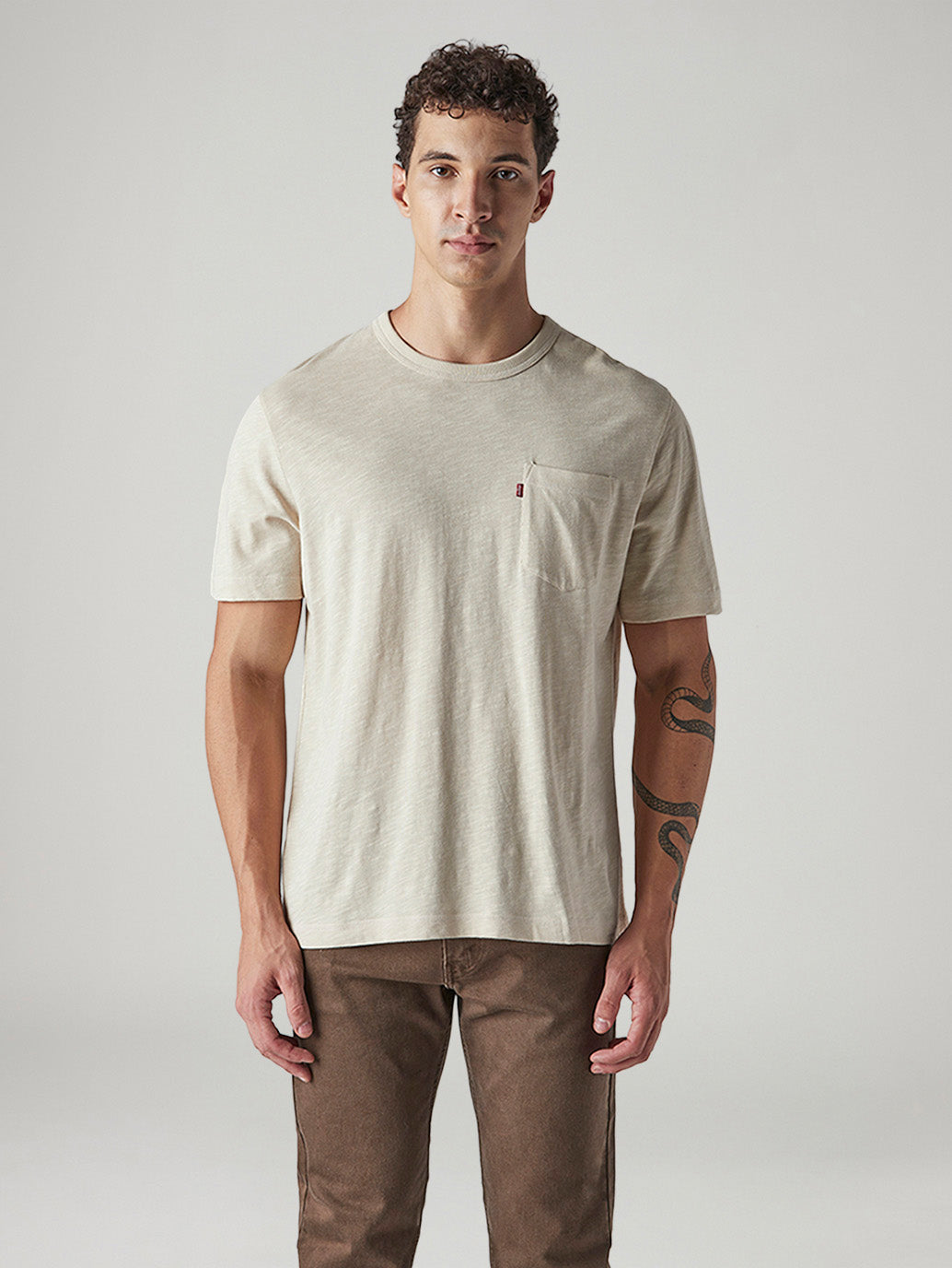 Men's Solid Regular Fit Jersey T-Shirt - Front View