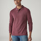 Men's Solid Maroon Pique Polo T-Shirt - Front View