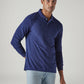 Men's Solid Dark Blue Pique Polo T-shirt - Front View