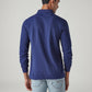 Men's Solid Dark Blue Pique Polo T-shirt - Back View