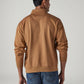 Men's Solid Boxy Fit Zip Collar Sweatshirt - Back View