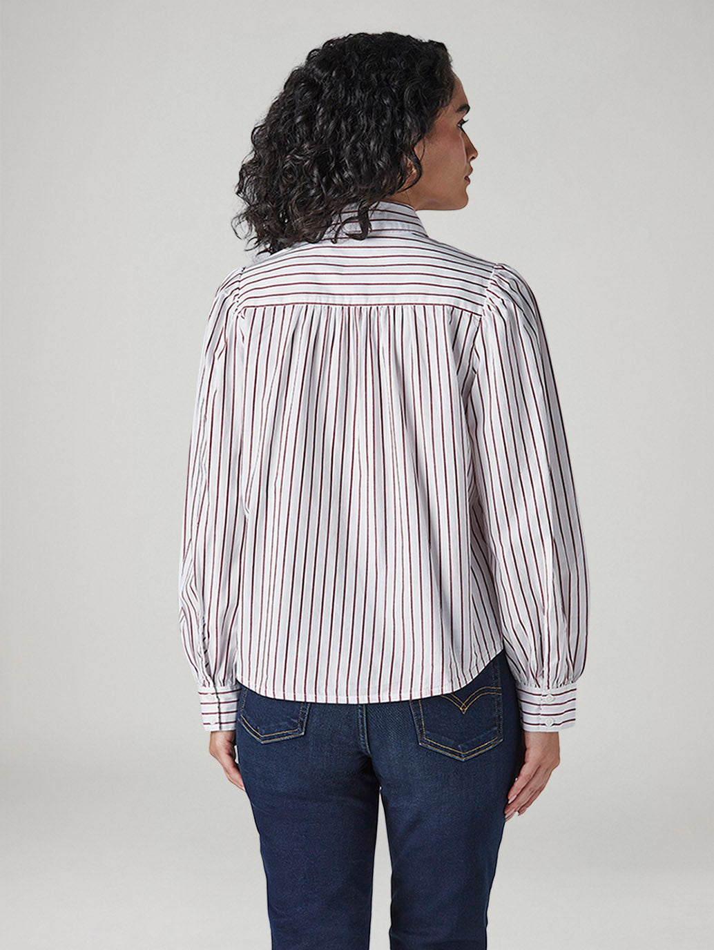 Women's Striped Regular Fit Top - Back View