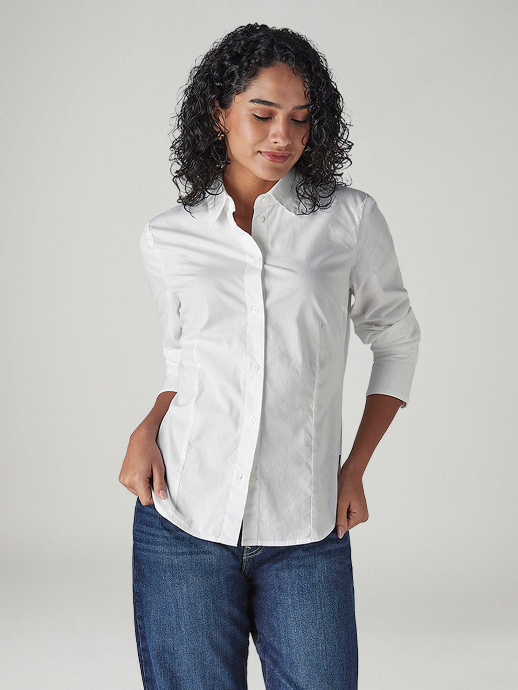 Women's Solid Slim Fit Poplin Shirt