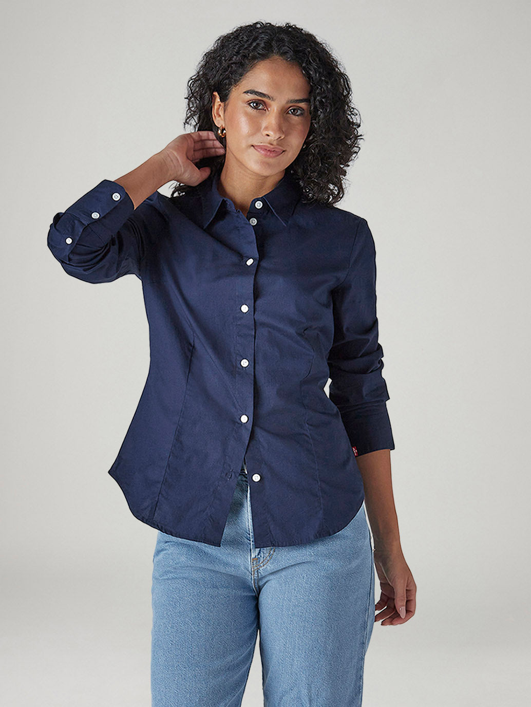 Women's Solid Slim Fit Poplin Shirt