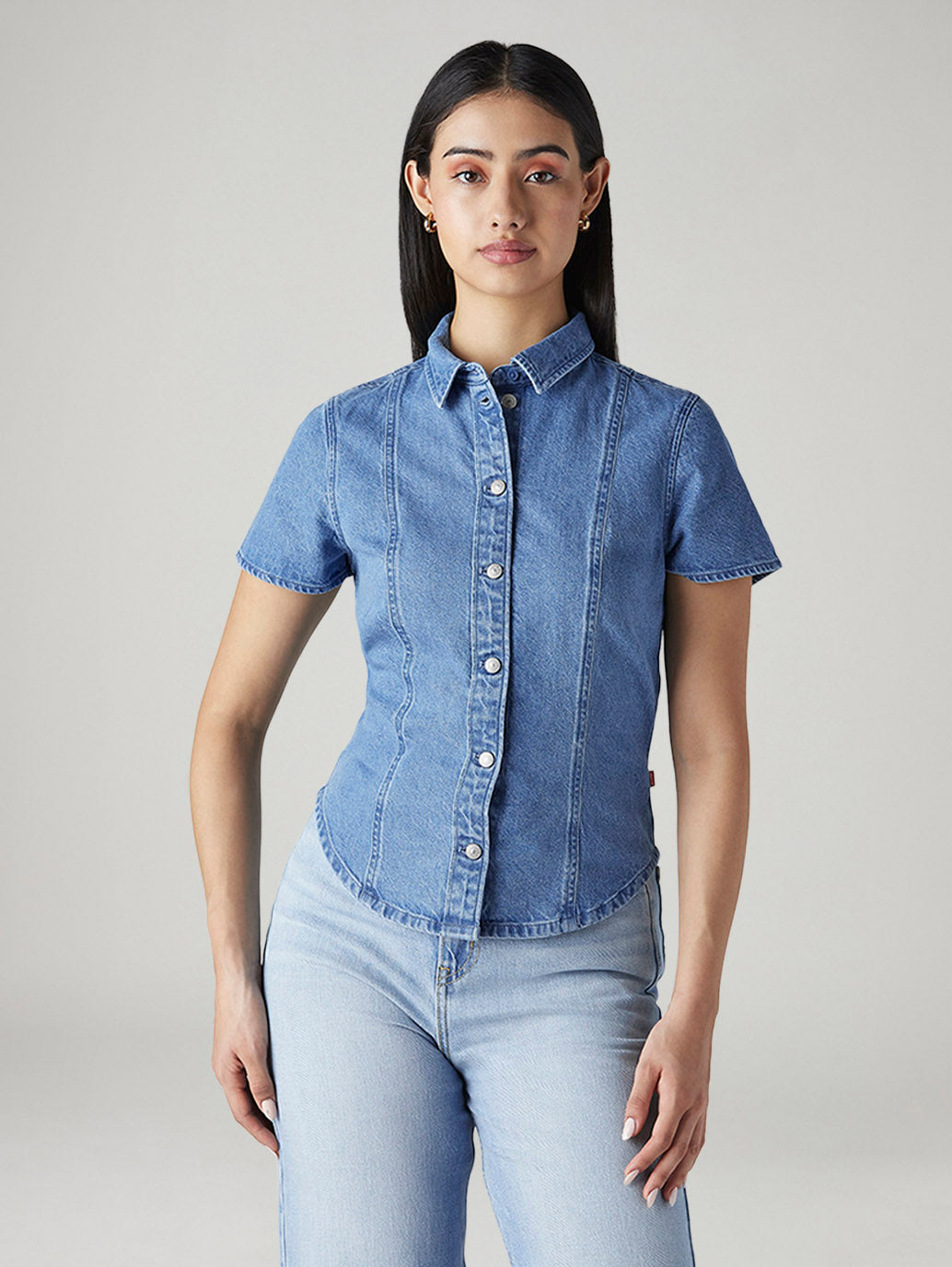Women's Solid Regular Fit Shirt - Front View