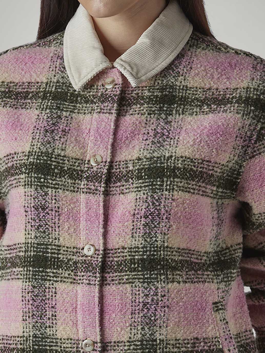 Women's Plaid Relaxed Fit Shacket - 20 View