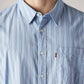 Men's Striped Relaxed Fit Poplin Shirt - Detail View