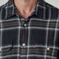 Men's Checkered Relaxed Fit Flannel Shirt - Detail View