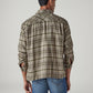 Men's Checkered Relaxed Fit Flannel Shirt - Back View