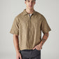 Men's Embroidered Boxy Fit Dobby Shirt - Front View
