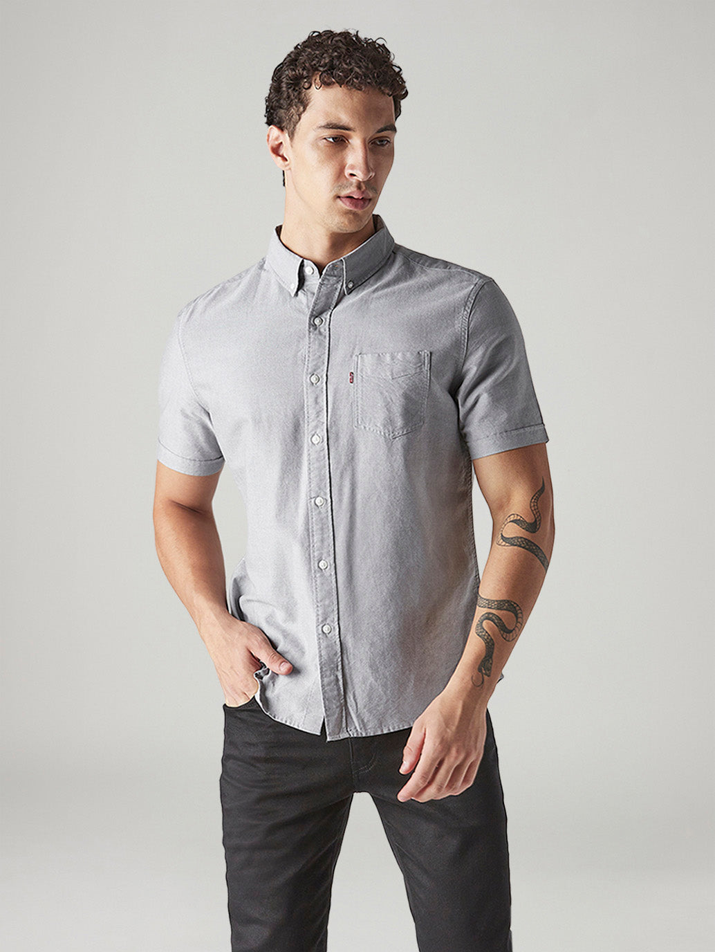 Men's Solid Slim Fit Oxford Shirt