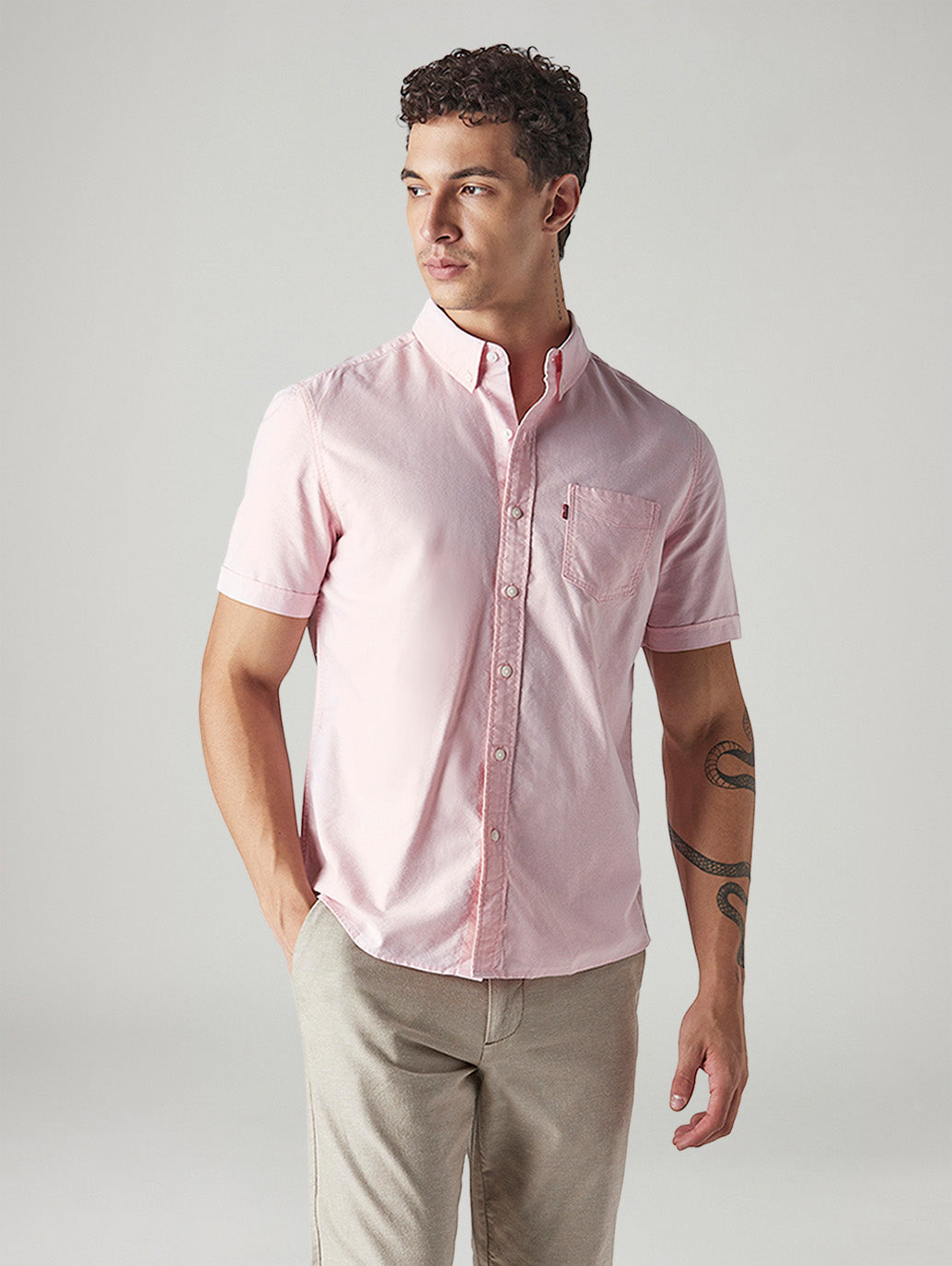 Men's Solid Slim Fit Oxford Shirt