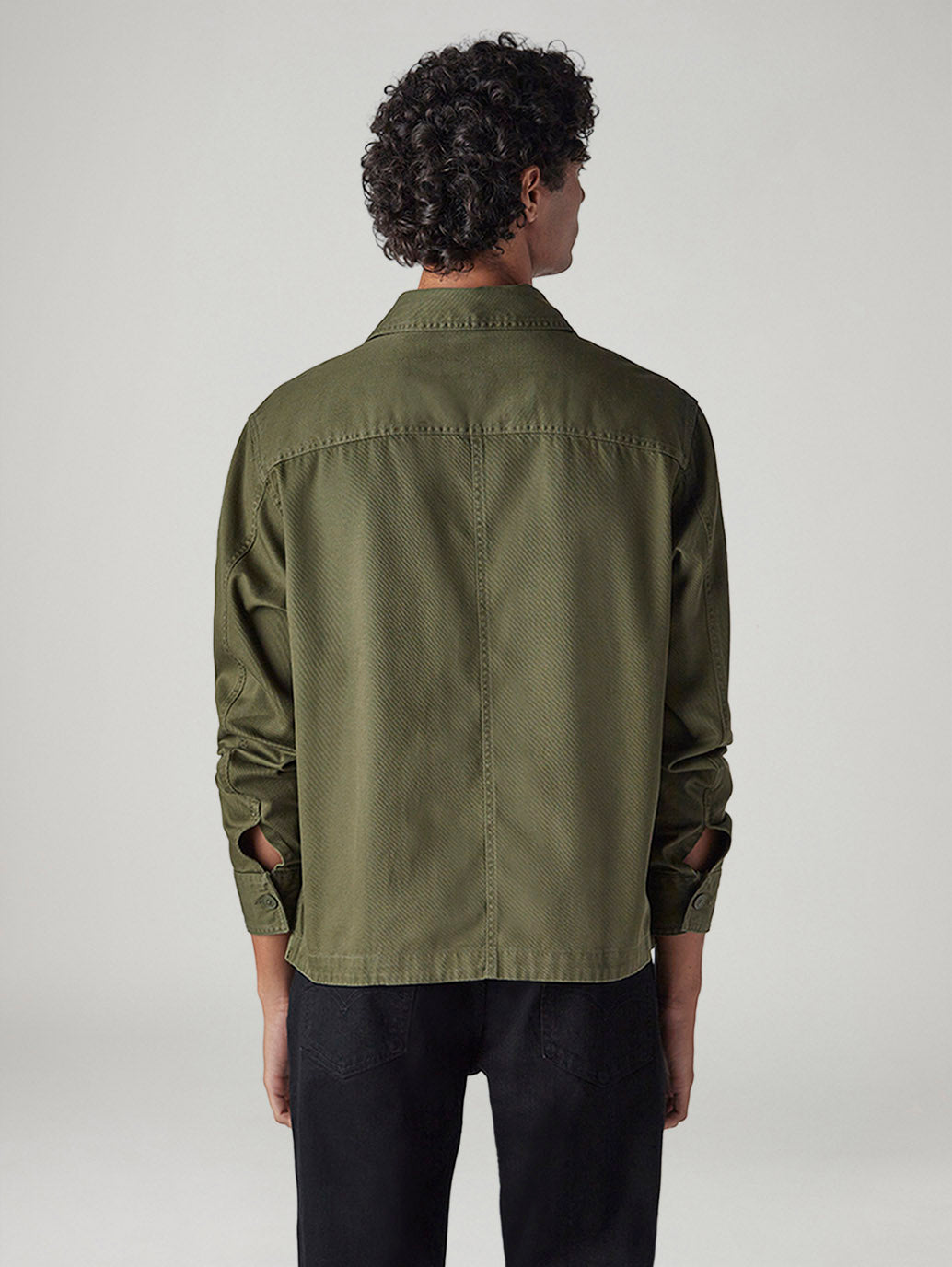 Men's Olive Solid Relaxed Fit Shirt - 20 View