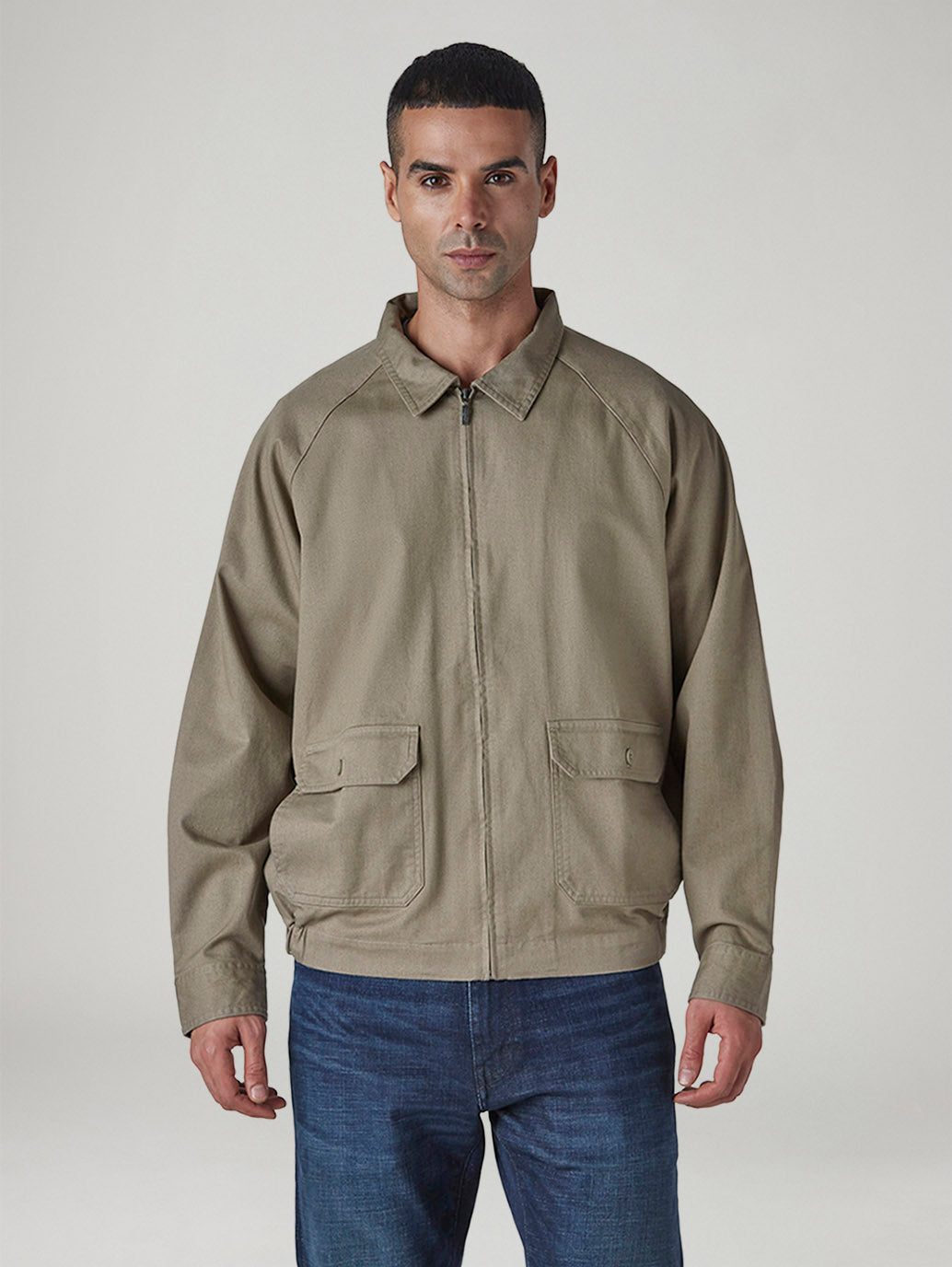 Men's Solid Khaki Jacket - 20 View